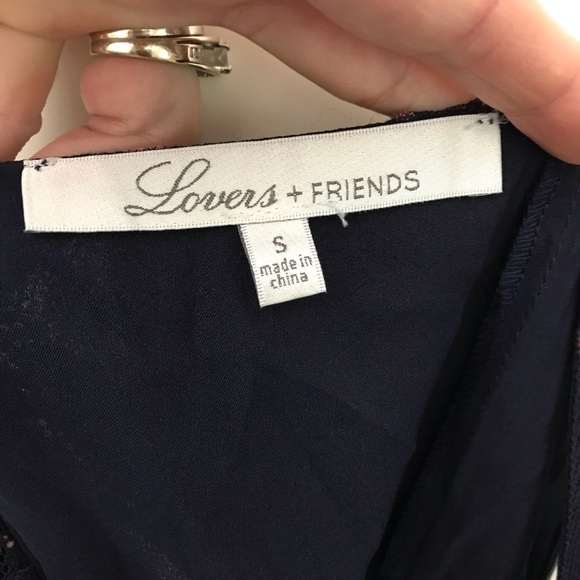 New! Lovers + Friends Mesh Lace Maxi Navy dress - Picture 9 of 9